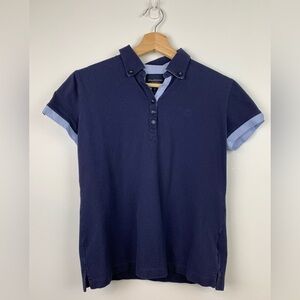 Maserati Granturismo GT Polo Blue Size Small Short Sleeves Made Italy Trident